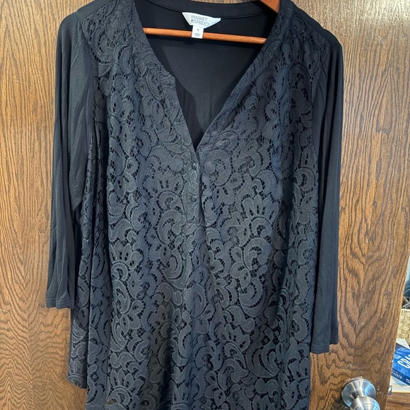 Market and Spruce black plus size top 2X - Picture 1 of 3